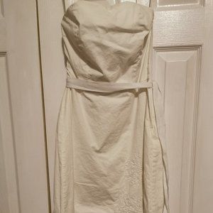 Strapless white summer dress